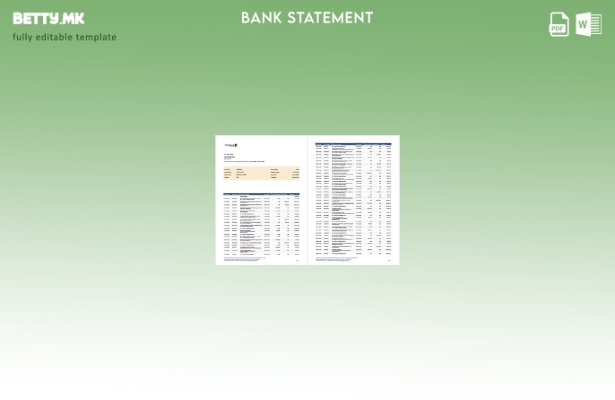 Модерен стил Шаблон за страници со Word за изводи за прва банкарска сметка Нигер